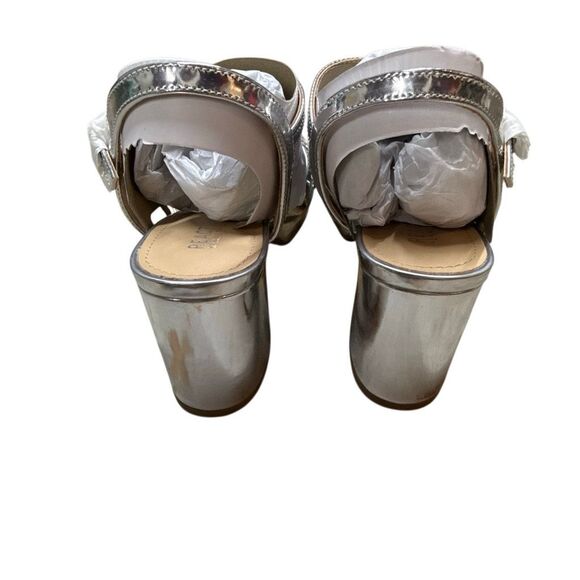 NIB Reaction Kenneth Cole Womens Silver Reeva Criss-Cross Platform Sandal Size 9 - Picture 8 of 11